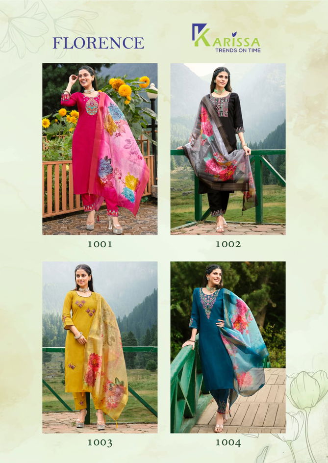 Karissa Florence Viscose Designer Readymade Suits Catalog
